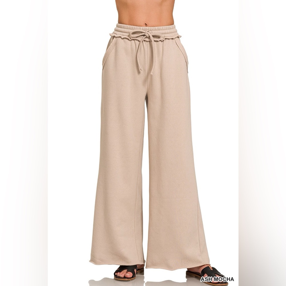 Zenana Outfitters Ash Mocha Wide-Leg Pants